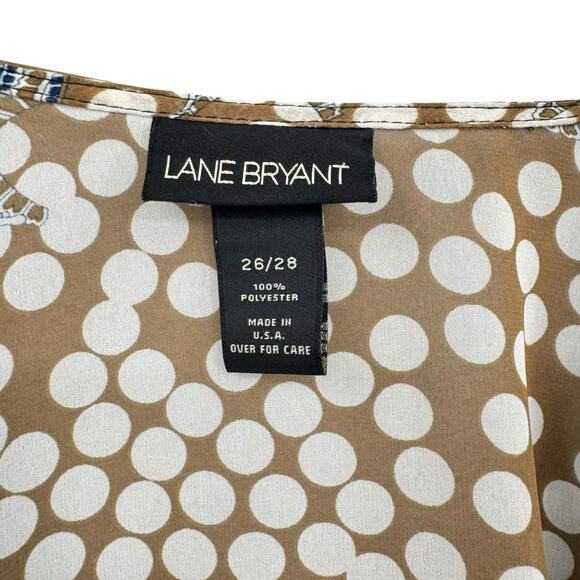 Lane Bryant Mixed Print Sheer Chiffon Long Split Bell Kimono Sleeve Wrap Blouse - Picture 7 of 8